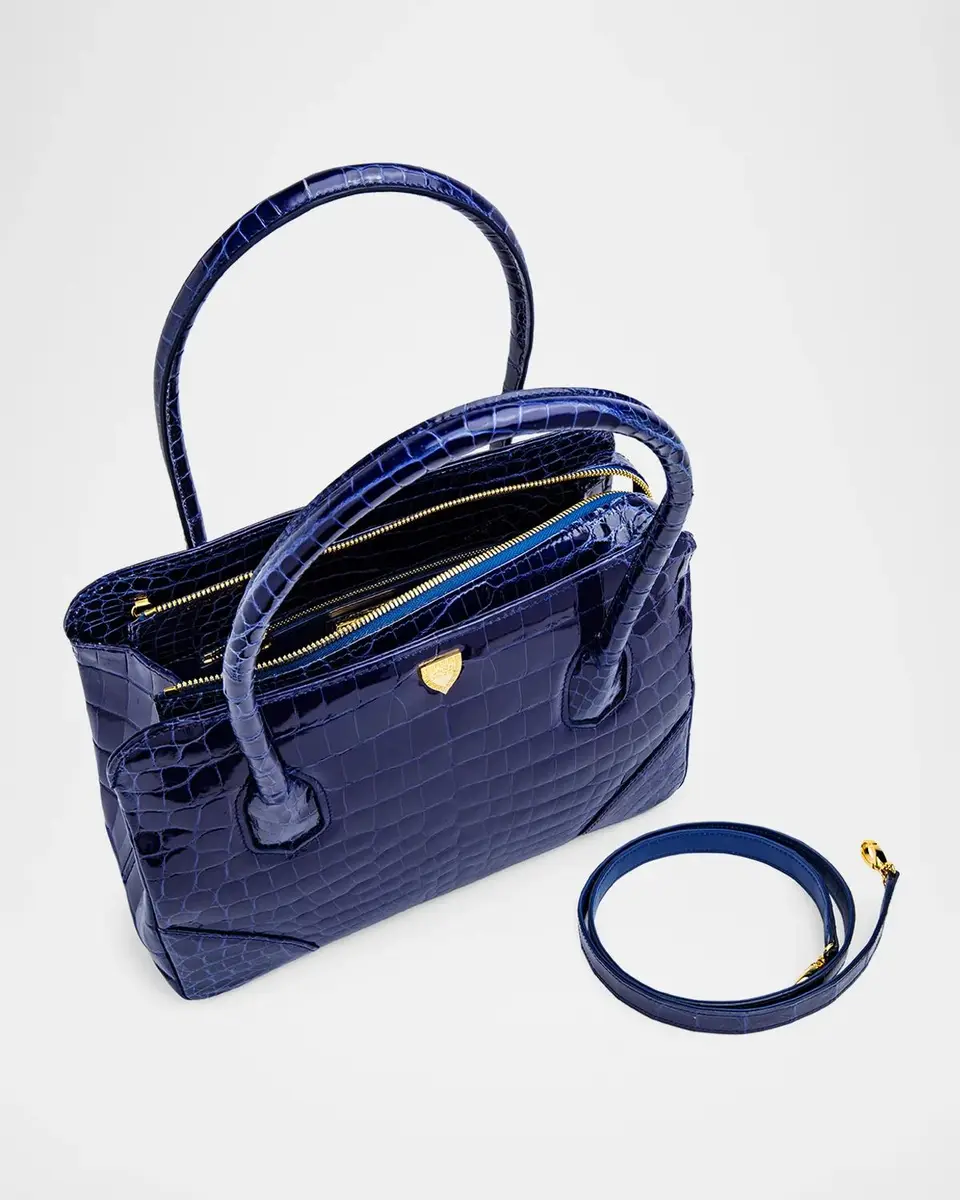 Lana Marks Baby Jet Glossy Alligator Tote Bag | Thumbnail 3