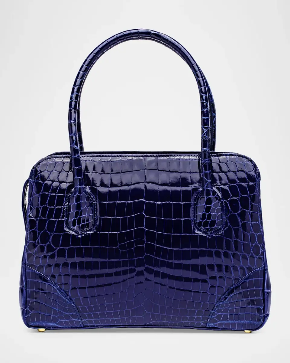 Lana Marks Baby Jet Glossy Alligator Tote Bag | Thumbnail 4