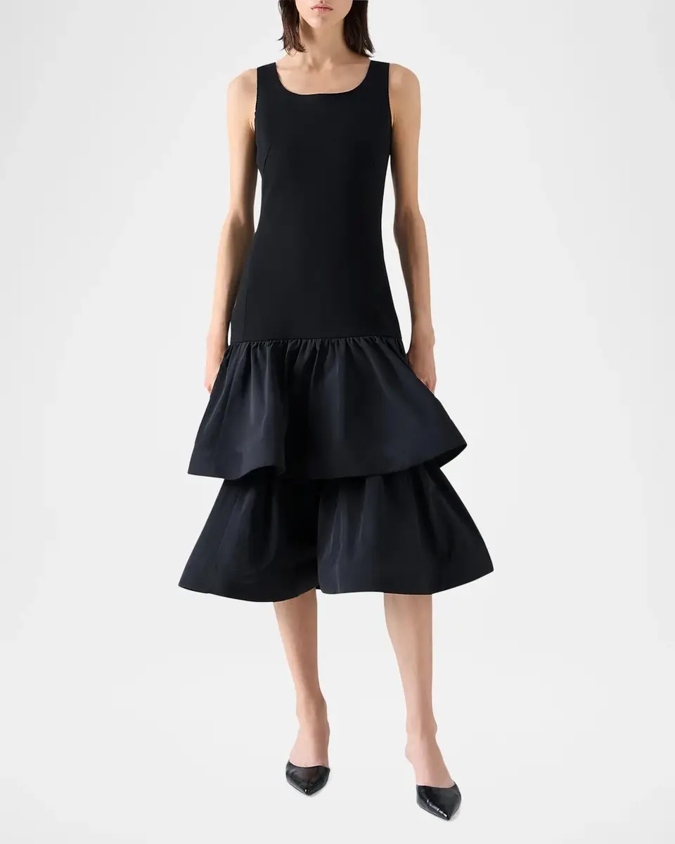 Akris punto Tiered Drop-Waist Midi Dress | Thumbnail 2 Akris punto Tiered Drop-Waist Midi Dress | Thumbnail 2