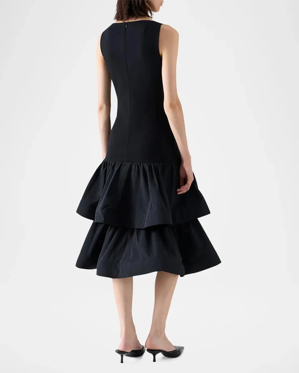 Akris punto Tiered Drop-Waist Midi Dress | Thumbnail 3 Akris punto Tiered Drop-Waist Midi Dress | Thumbnail 3