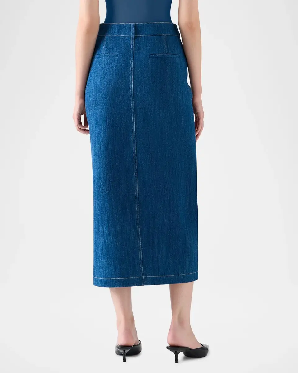 Akris punto Denim Midi Pencil Skirt | Thumbnail 3 Akris punto Denim Midi Pencil Skirt | Thumbnail 3
