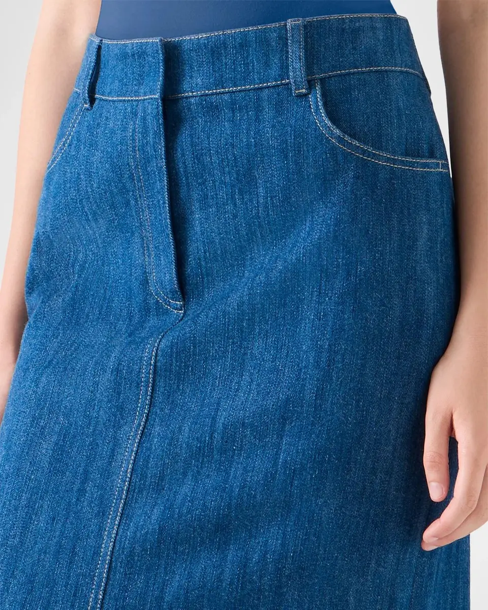Akris punto Denim Midi Pencil Skirt | Thumbnail 5 Akris punto Denim Midi Pencil Skirt | Thumbnail 5