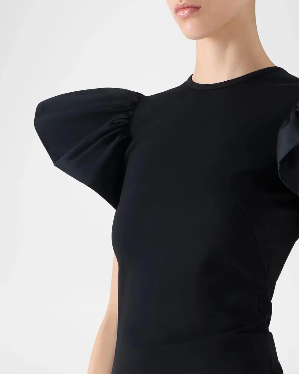 Akris punto Ruffle Short-Sleeve Fitted Top | Thumbnail 5 Akris punto Ruffle Short-Sleeve Fitted Top | Thumbnail 5