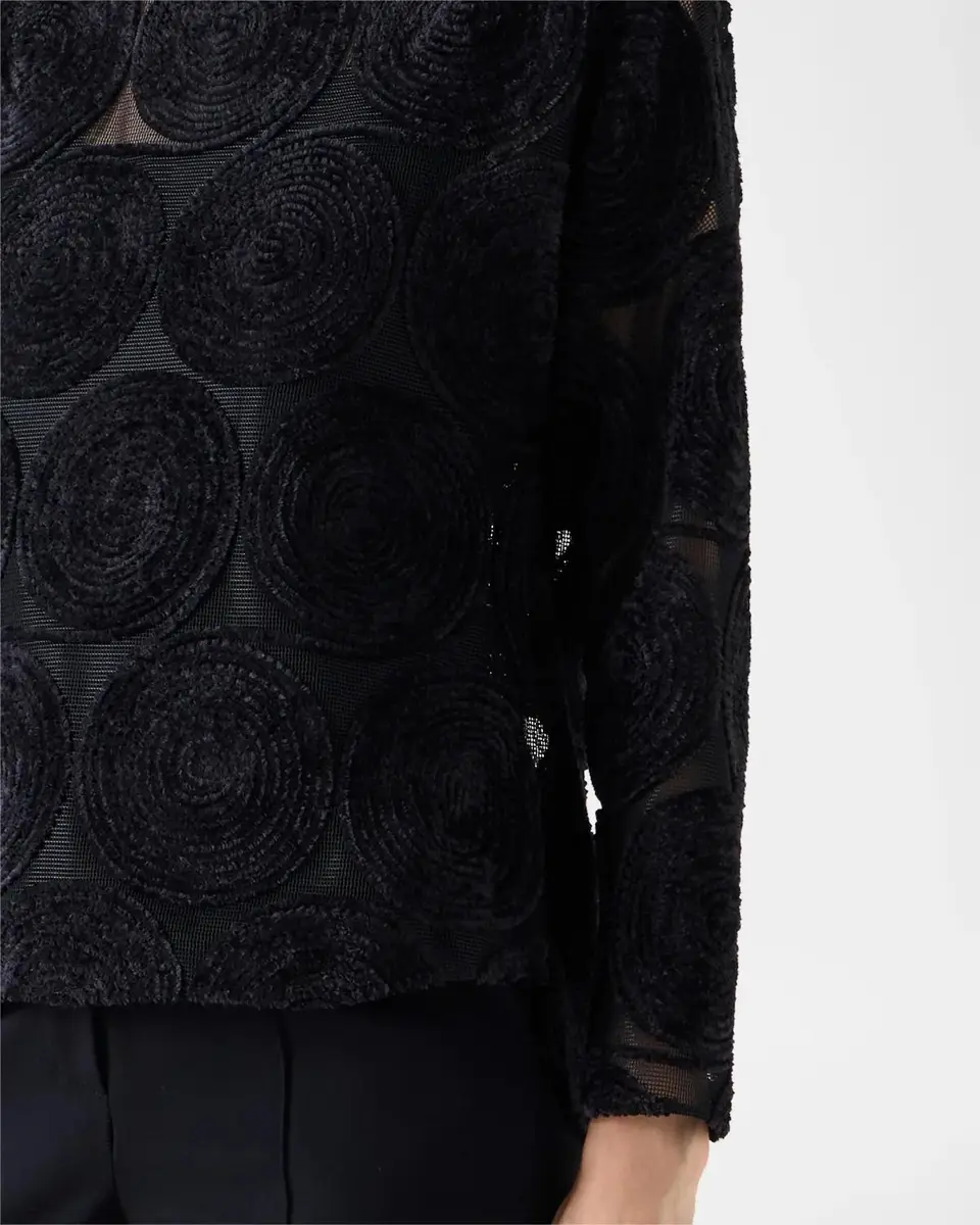 Akris punto Chenille Dot Embroidered Long-Sleeve Blouse | Thumbnail 5 Akris punto Chenille Dot Embroidered Long-Sleeve Blouse | Thumbnail 5