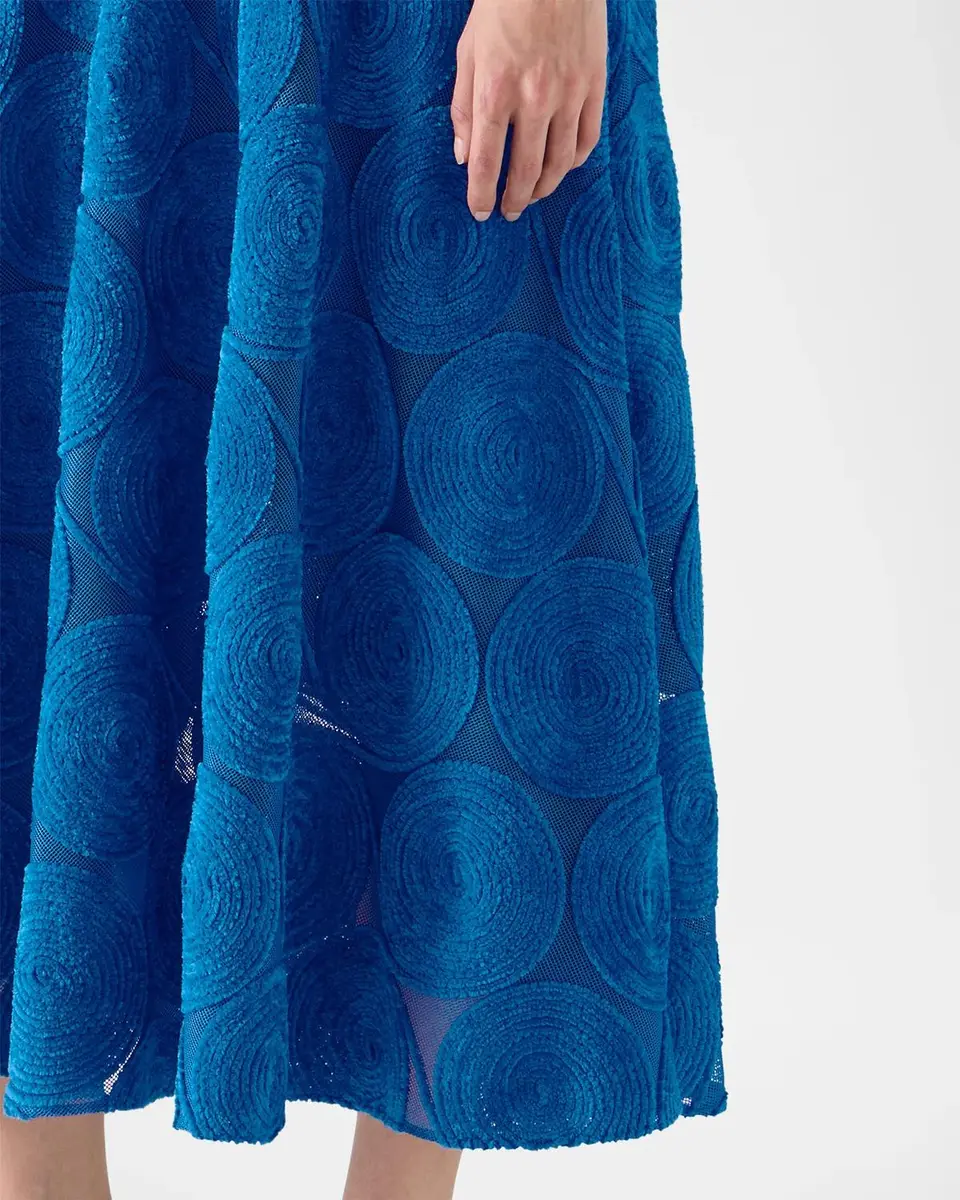 Akris punto Chenille Dot Embroidered Sleeveless Midi Dress | Thumbnail 5