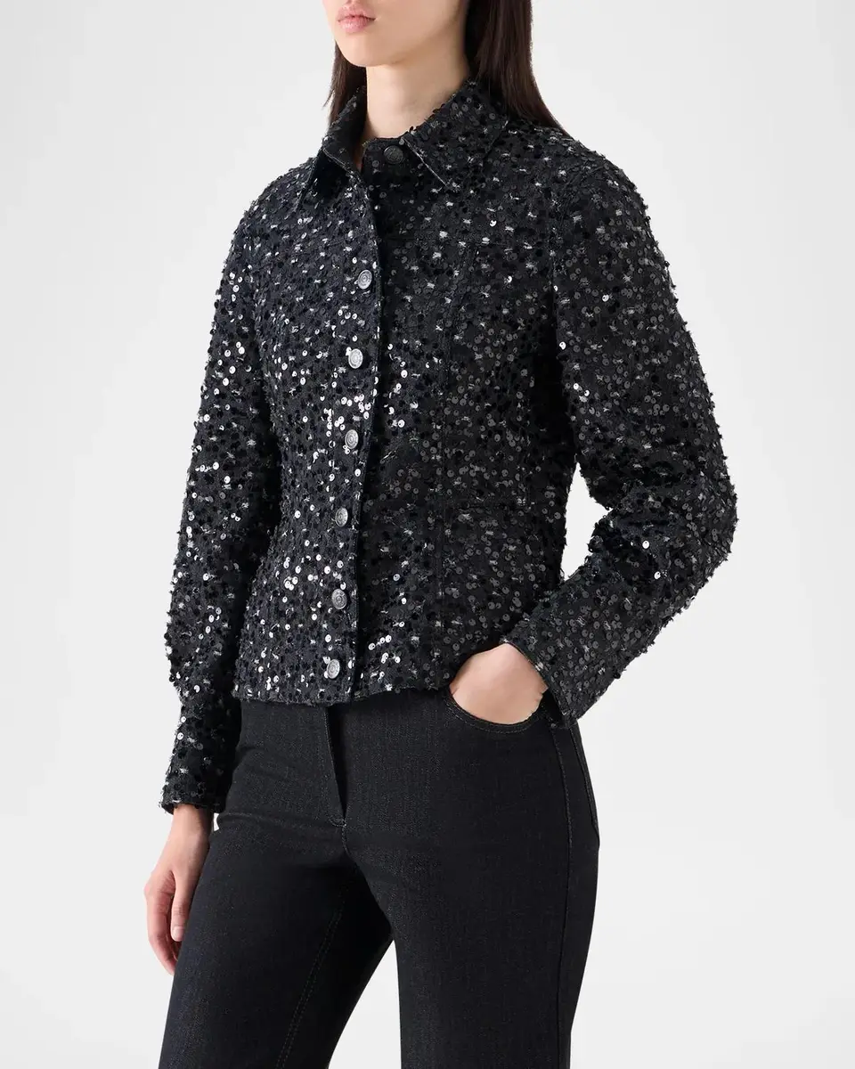 Akris punto Starry Sequined Denim Jacket | Thumbnail 6 Akris punto Starry Sequined Denim Jacket | Thumbnail 6