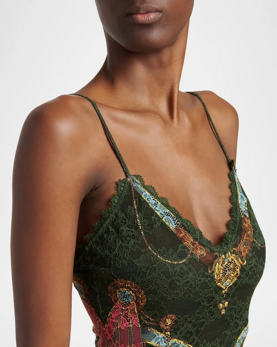 Etro Sleeveless Chain-Print Lace Trumpet Maxi Dress | Thumbnail 5 Etro Sleeveless Chain-Print Lace Trumpet Maxi Dress | Thumbnail 5