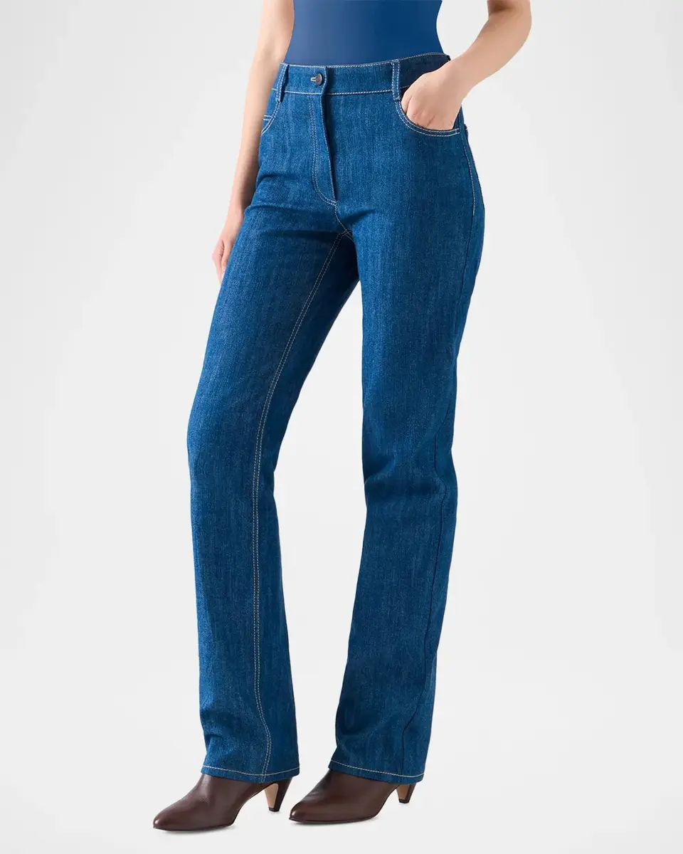 Akris punto Chess Slim Straight-Leg Jeans | Thumbnail 4 Akris punto Chess Slim Straight-Leg Jeans | Thumbnail 4