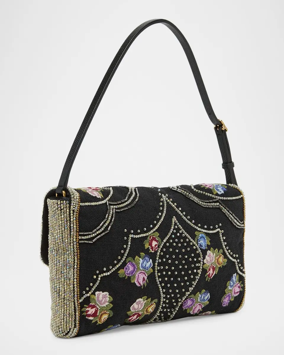 Valentino Garavani Devain Floral Embroidered Shoulder Bag | Thumbnail 3