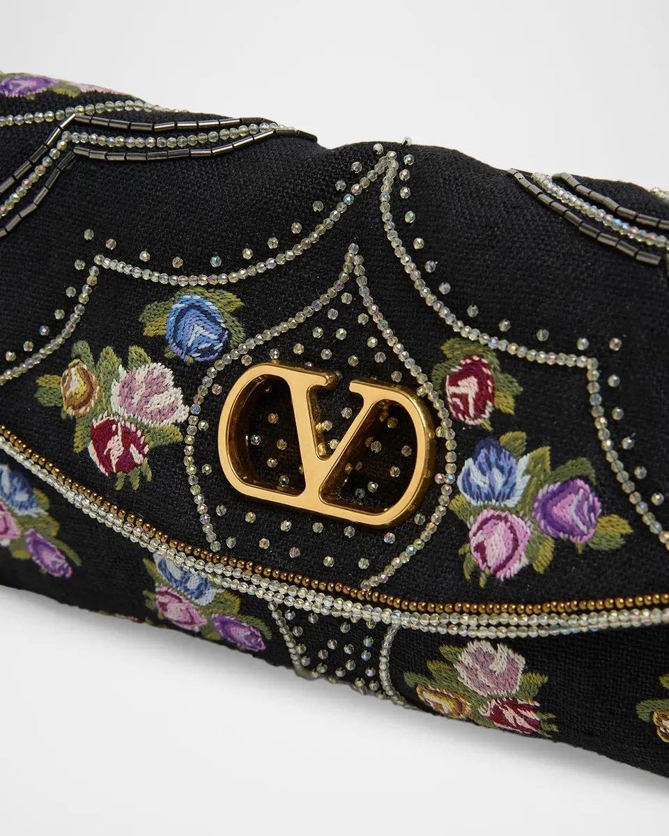 Valentino Garavani Devain Floral Embroidered Shoulder Bag | Thumbnail 6