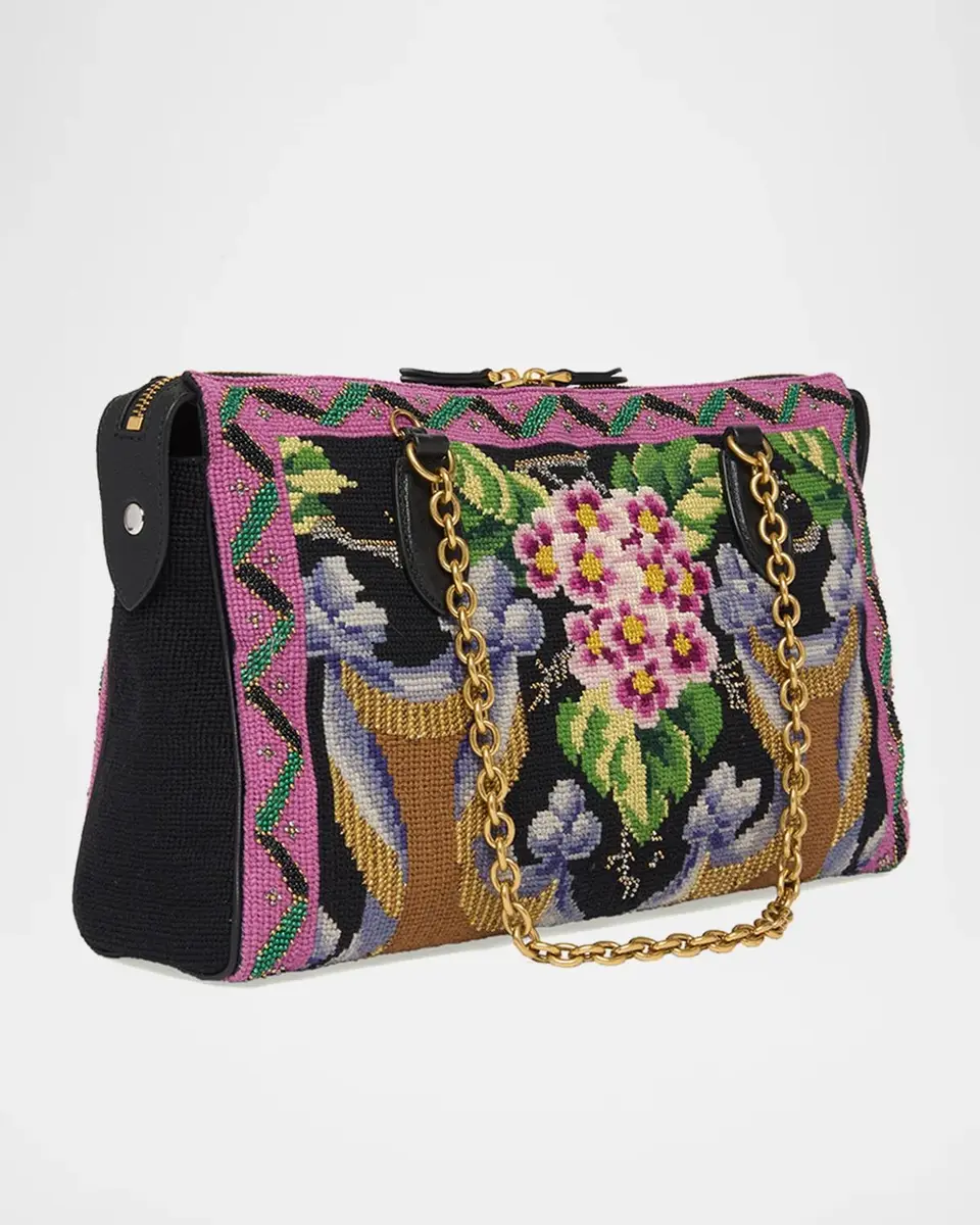 Valentino Garavani Panthea Medium Floral Embroidered Shoulder Bag | Thumbnail 3