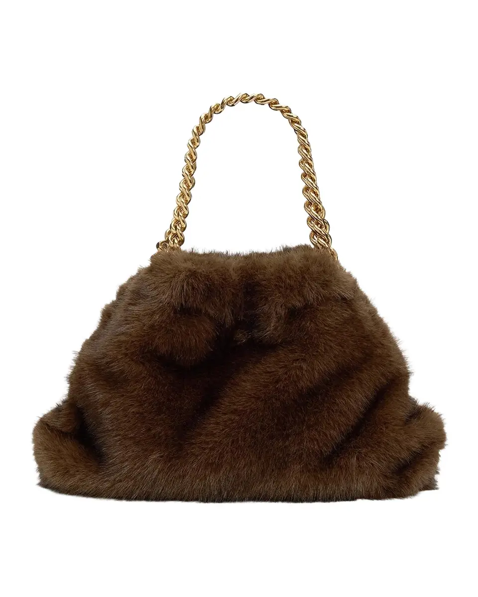 Stella McCartney Falabella Mini Faux Fur Top-Handle Bag