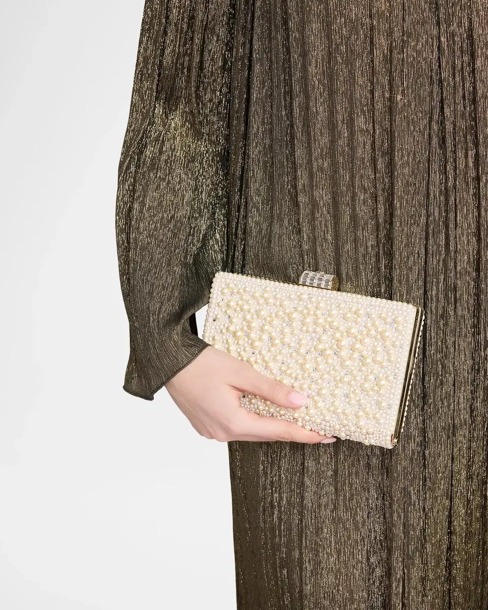 Valentino Garavani Pearly Crystal-Embellished Clutch Bag | Thumbnail 2 Valentino Garavani Pearly Crystal-Embellished Clutch Bag | Thumbnail 2