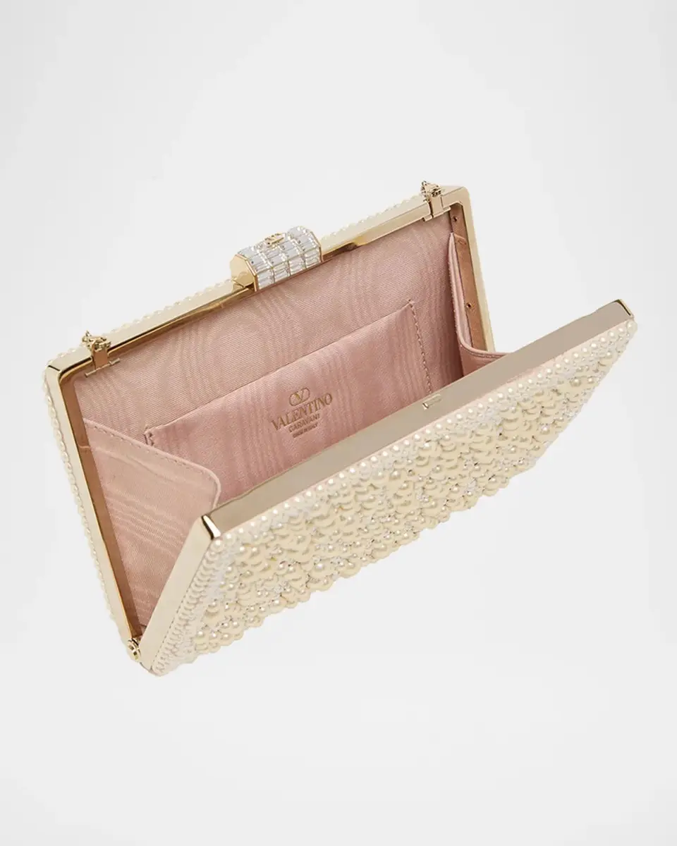 Valentino Garavani Pearly Crystal-Embellished Clutch Bag | Thumbnail 4 Valentino Garavani Pearly Crystal-Embellished Clutch Bag | Thumbnail 4