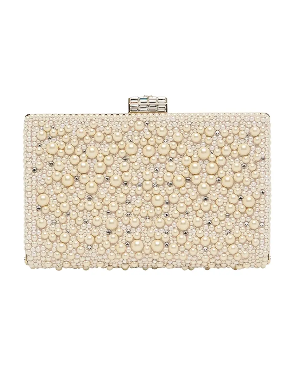 Valentino Garavani Pearly Crystal-Embellished Clutch Bag