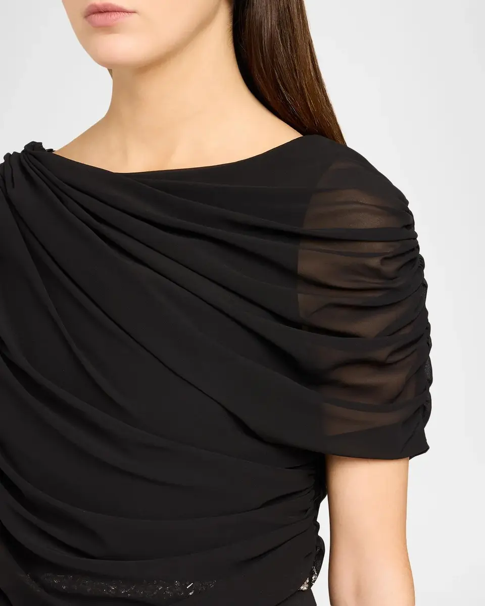 Aidan Mattox Draped Crepe Gown | Thumbnail 5