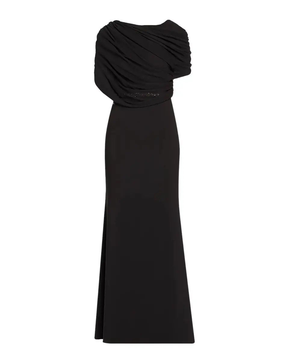 Aidan Mattox Draped Crepe Gown