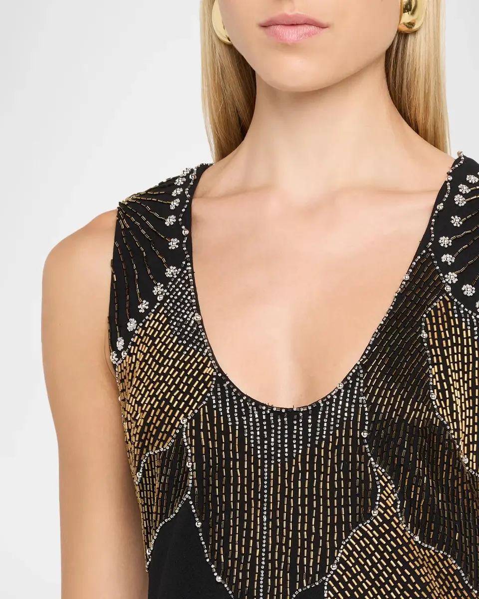 Aidan Mattox Beaded Knit-Crepe Midi Dress | Thumbnail 5 Aidan Mattox Beaded Knit-Crepe Midi Dress | Thumbnail 5
