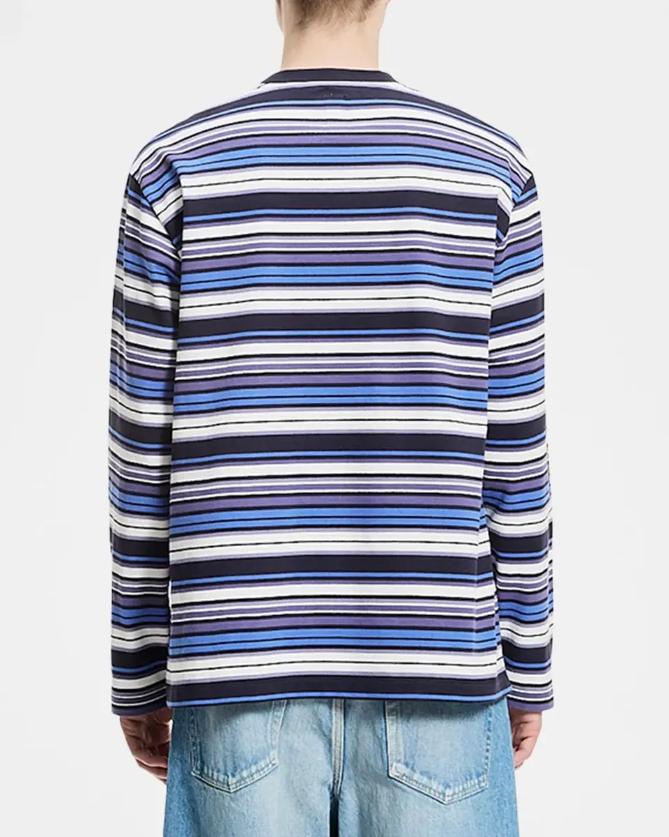 vowels Men's Short-Sleeved Striped Cotton T-Shirt | Thumbnail 3