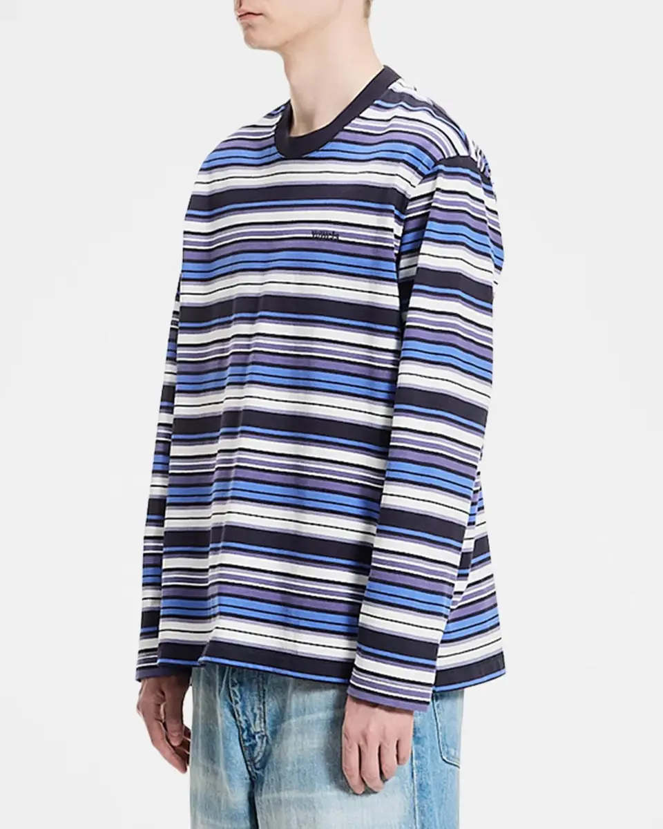 vowels Men's Short-Sleeved Striped Cotton T-Shirt | Thumbnail 4