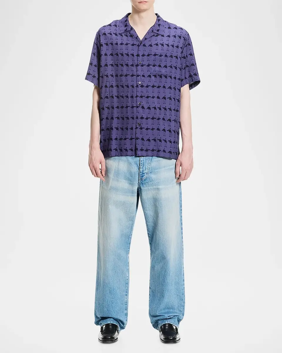 vowels Men's Wiggles Camp Shirt | Thumbnail 2 vowels Men's Wiggles Camp Shirt | Thumbnail 2
