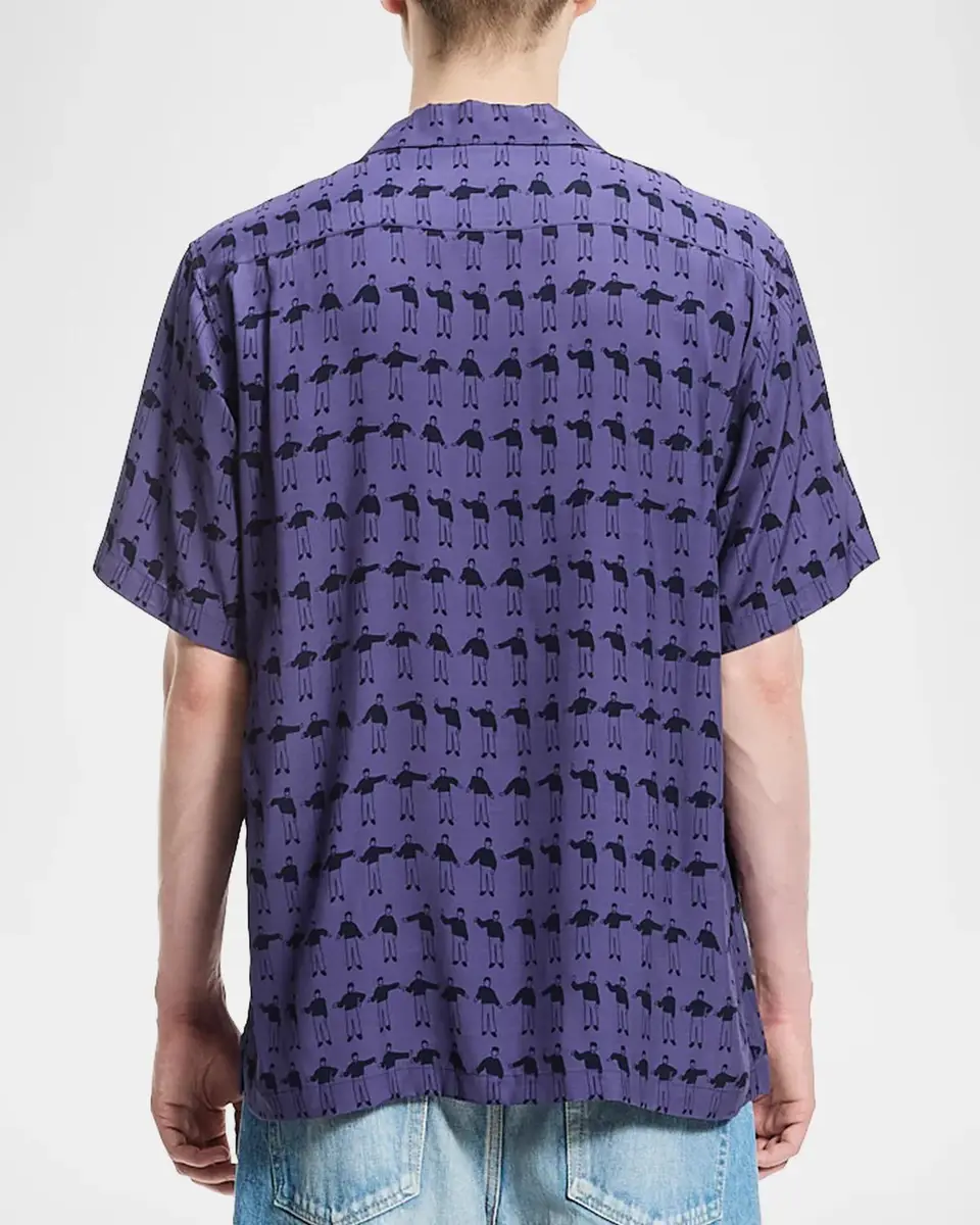 vowels Men's Wiggles Camp Shirt | Thumbnail 3 vowels Men's Wiggles Camp Shirt | Thumbnail 3