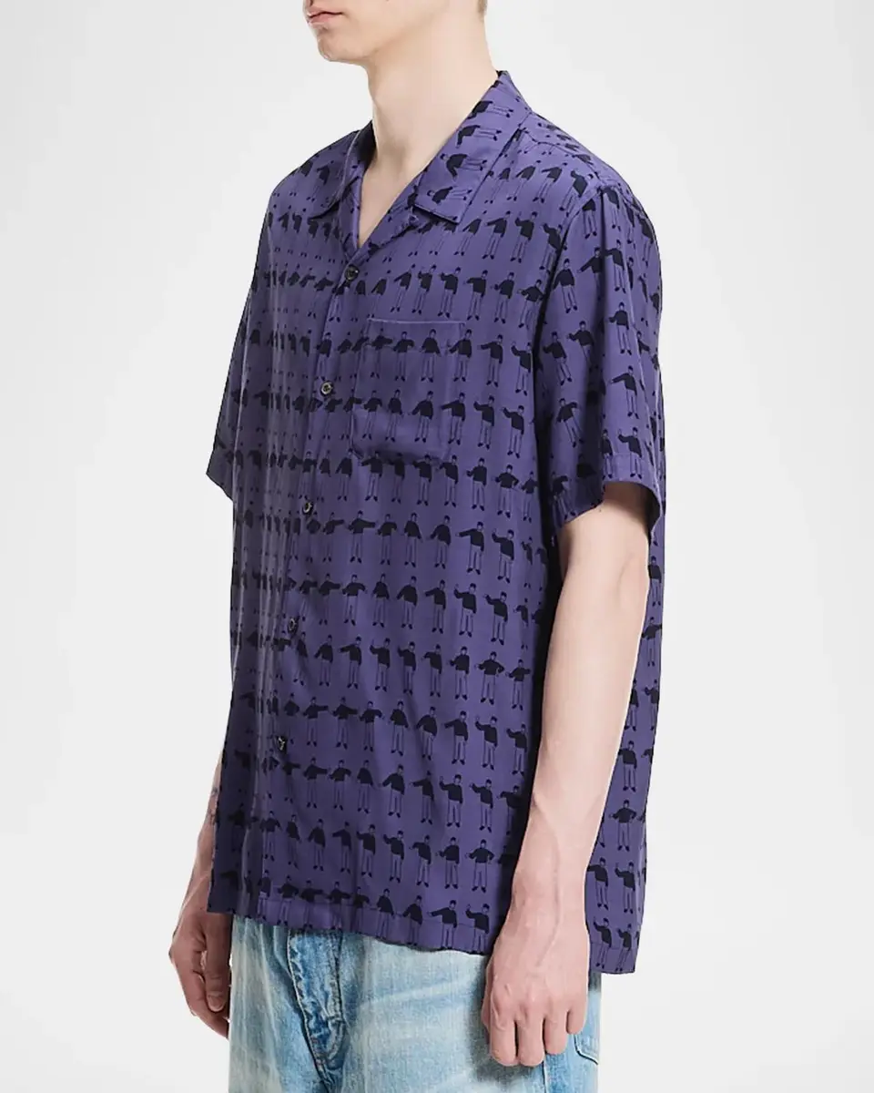 vowels Men's Wiggles Camp Shirt | Thumbnail 4 vowels Men's Wiggles Camp Shirt | Thumbnail 4