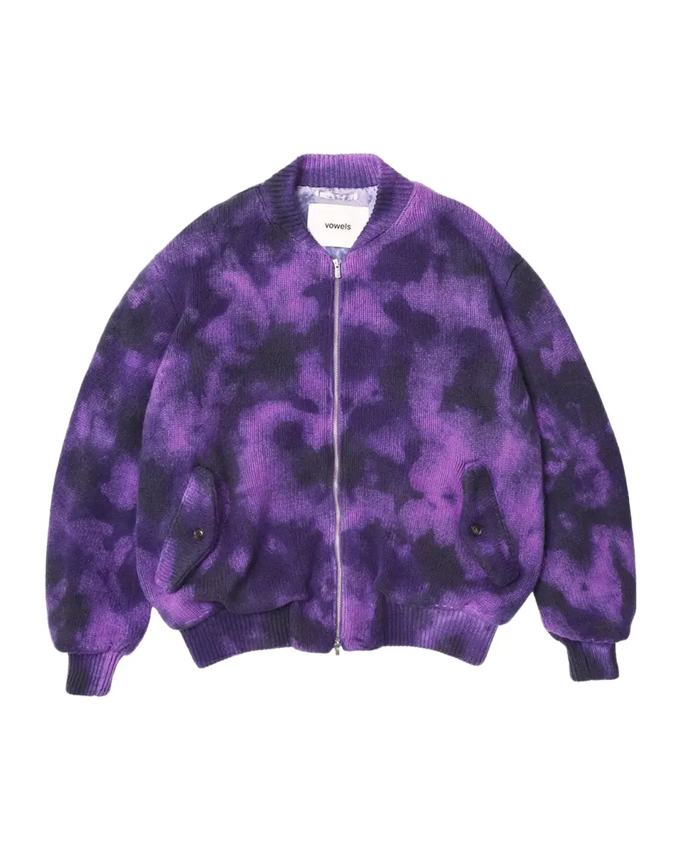 vowels Men's Tie-Dye Knit Bomber Jacket