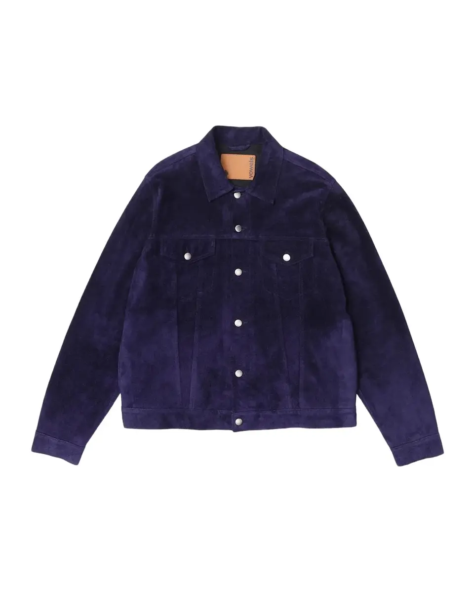 vowels Men's Suede Trucker Jacket