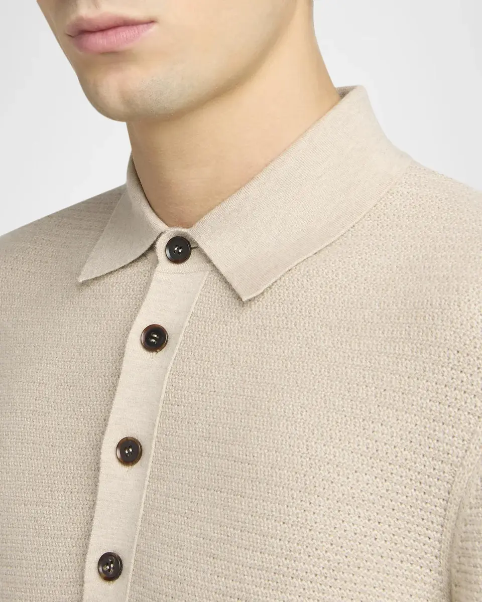 Zegna Men's Oasi Cashmere Polo Shirt | Thumbnail 4