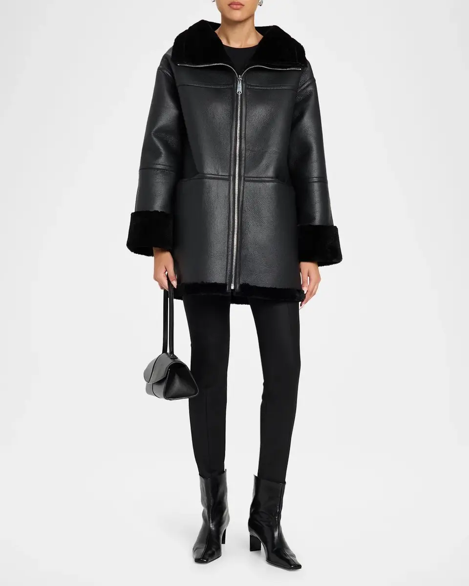 Mercer Collective Reversible Faux Leather & Shearling Coat | Thumbnail 2 Mercer Collective Reversible Faux Leather & Shearling Coat | Thumbnail 2