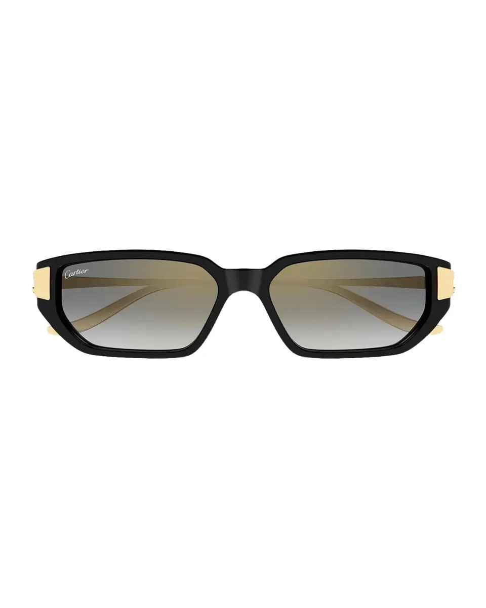 Cartier Panthère De 54MM Panthère Classic 24 Carat Gold-Plated Metal Rectangular Sunglasses
