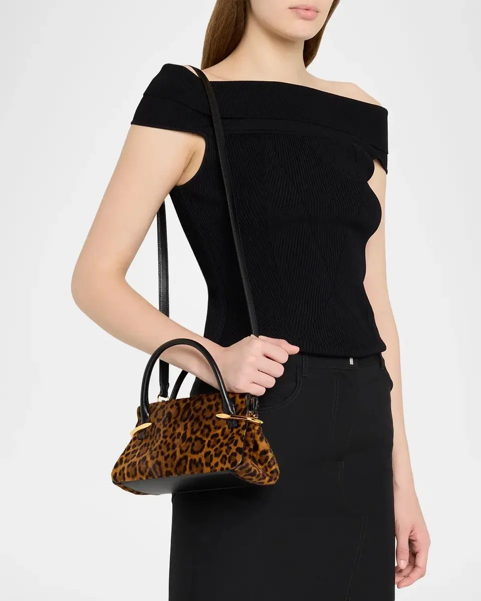 Givenchy Pinch Leopard-Print Calf Hair Top-Handle Bag | Thumbnail 2
