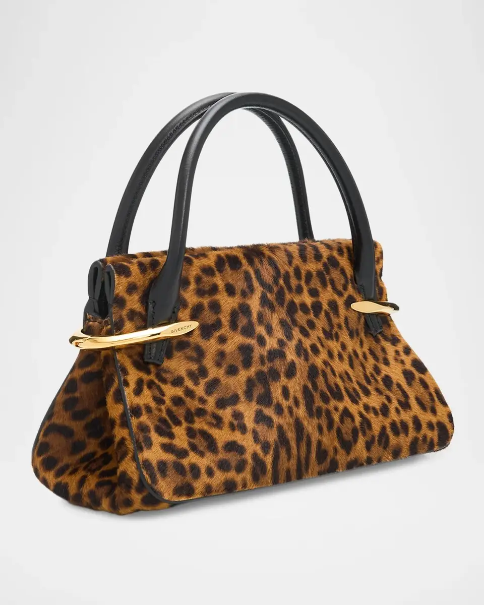 Givenchy Pinch Leopard-Print Calf Hair Top-Handle Bag | Thumbnail 3