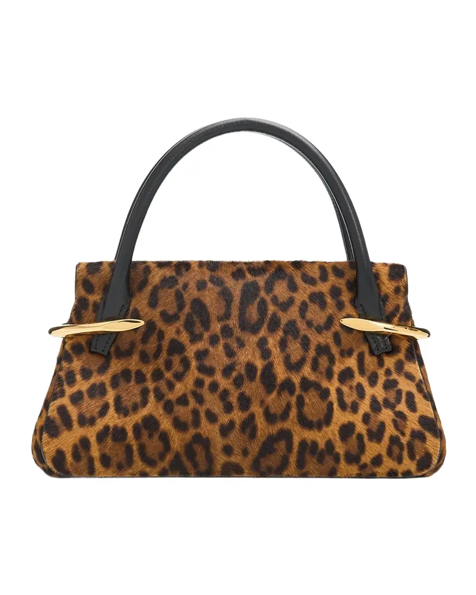 Givenchy Pinch Leopard-Print Calf Hair Top-Handle Bag