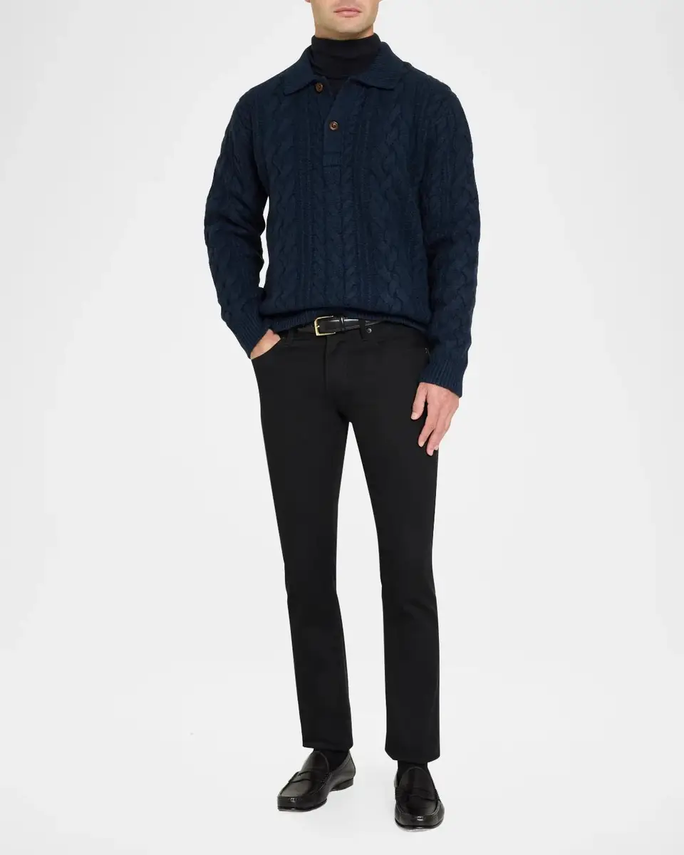 Polo Ralph Lauren Men's Aran-Knit Wool-Blend Polo-Collar Sweater | Thumbnail 2 Polo Ralph Lauren Men's Aran-Knit Wool-Blend Polo-Collar Sweater | Thumbnail 2
