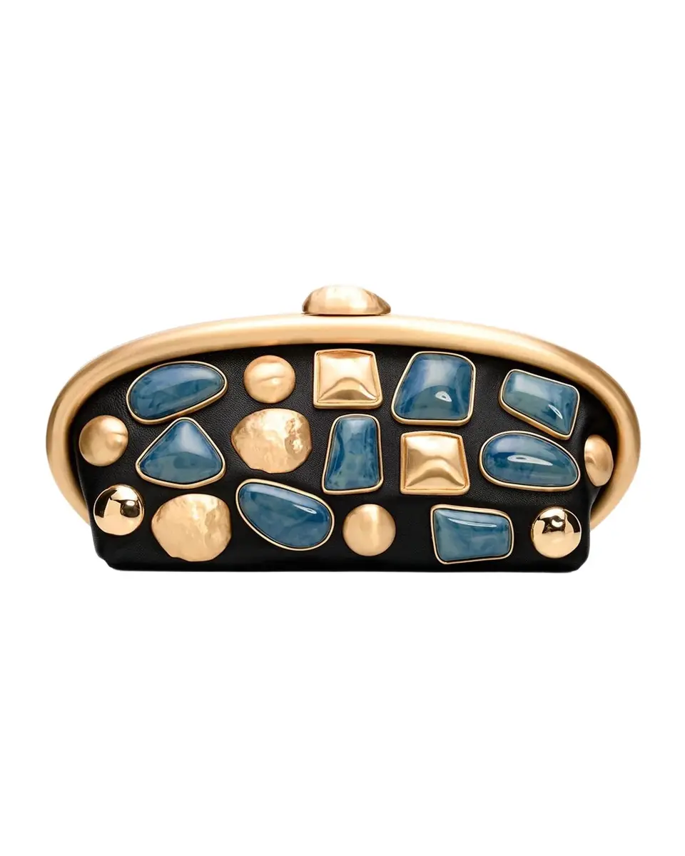 Yusra Hardware & Stone Clutch Bag Yusra Hardware & Stone Clutch Bag