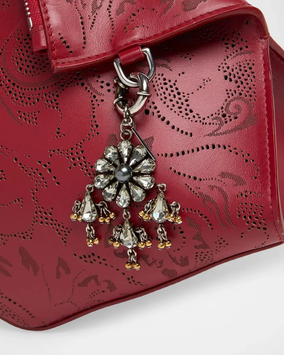 Alexander McQueen Lustre Crystal & Faux Pearl Floral Bag Charm | Thumbnail 3 Alexander McQueen Lustre Crystal & Faux Pearl Floral Bag Charm | Thumbnail 3