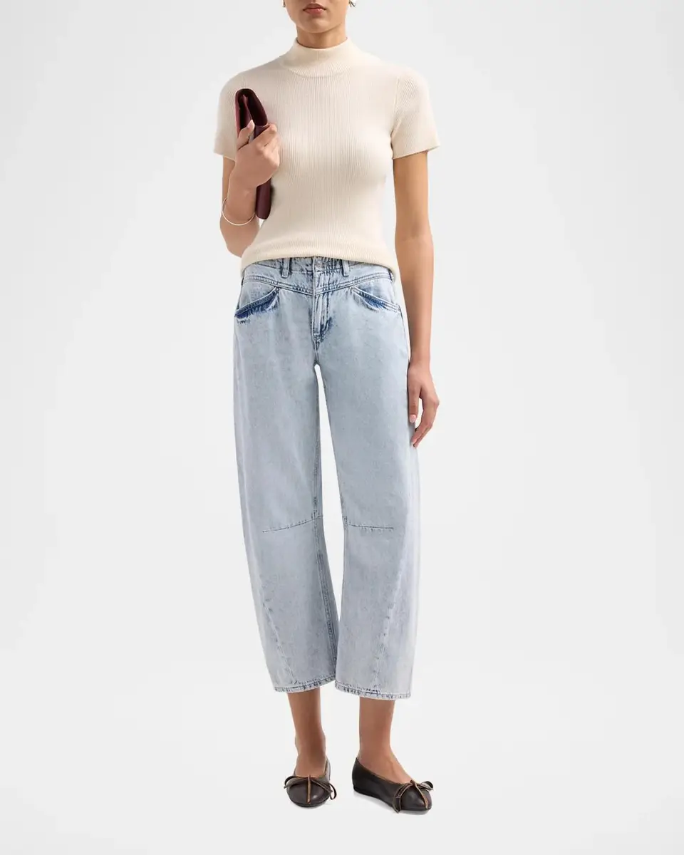 Le Jean Selena Mid-Rise Crop Jeans | Thumbnail 2