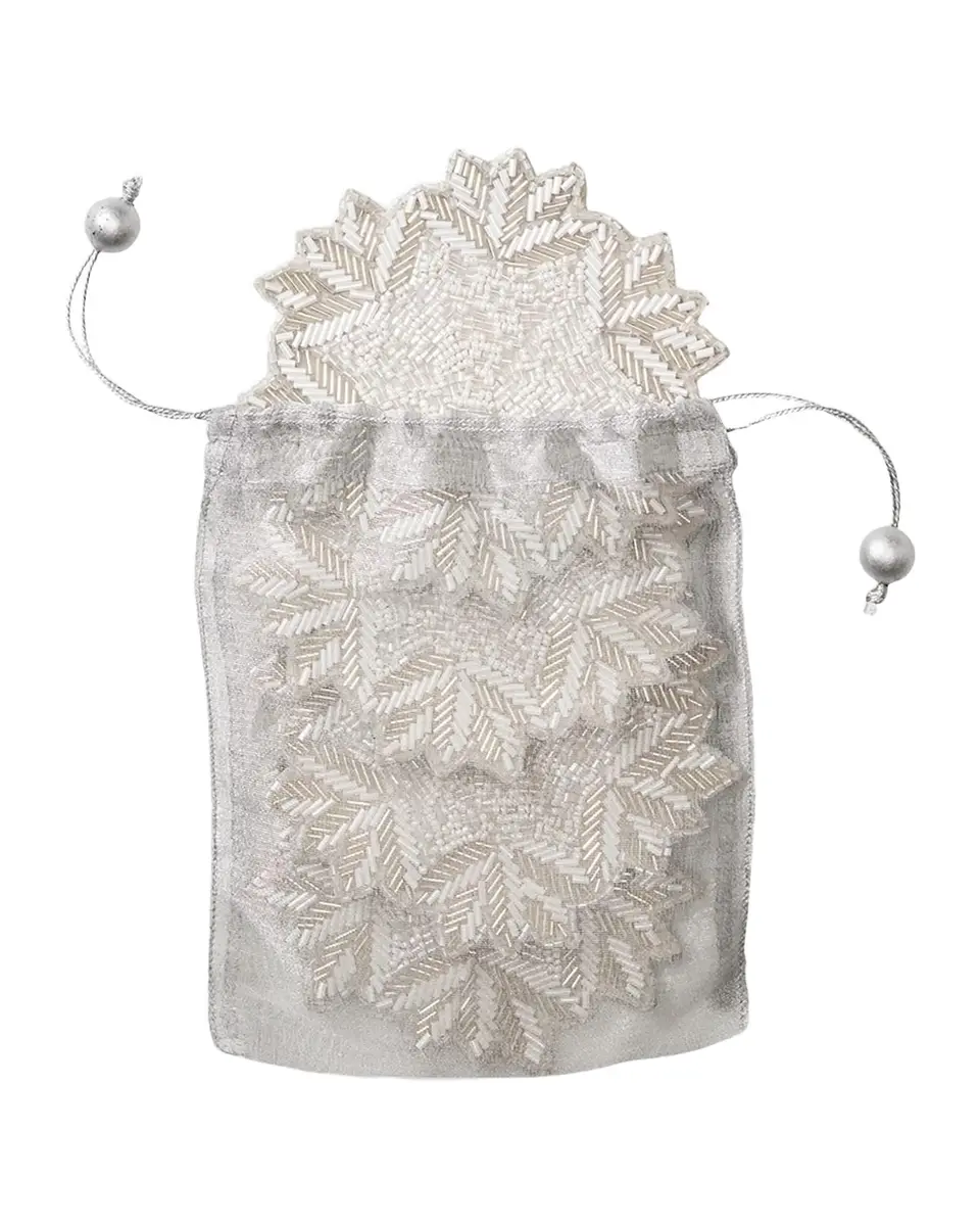 Kim Seybert Winter Lace Beaded Coasters, Set of 4