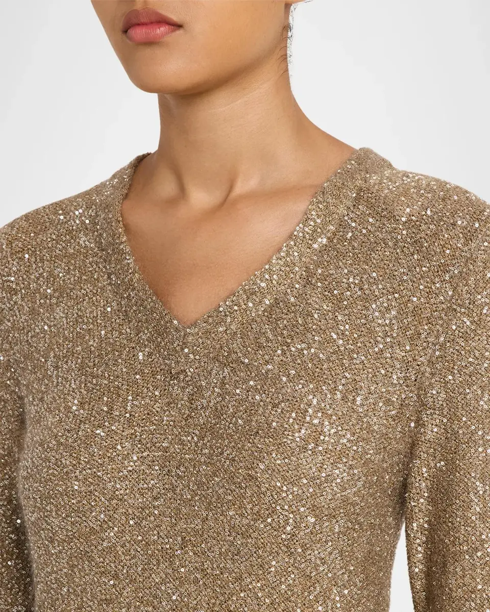 Brunello Cucinelli Mohair Diamante Knit Long-Sleeve Maxi Dress | Thumbnail 5 Brunello Cucinelli Mohair Diamante Knit Long-Sleeve Maxi Dress | Thumbnail 5