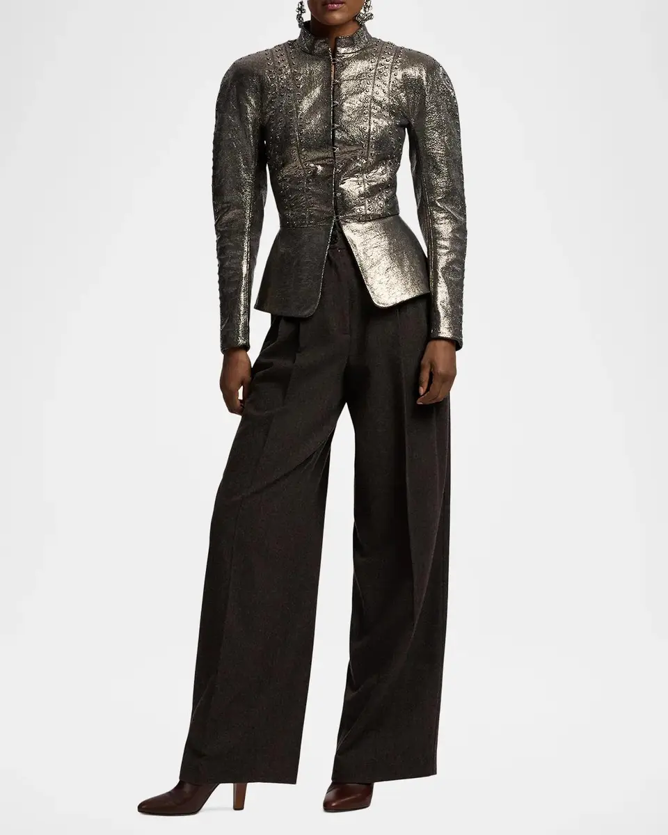 Ralph Lauren Collection Sophia Crackle Goatskin Jacket | Thumbnail 2 Ralph Lauren Collection Sophia Crackle Goatskin Jacket | Thumbnail 2