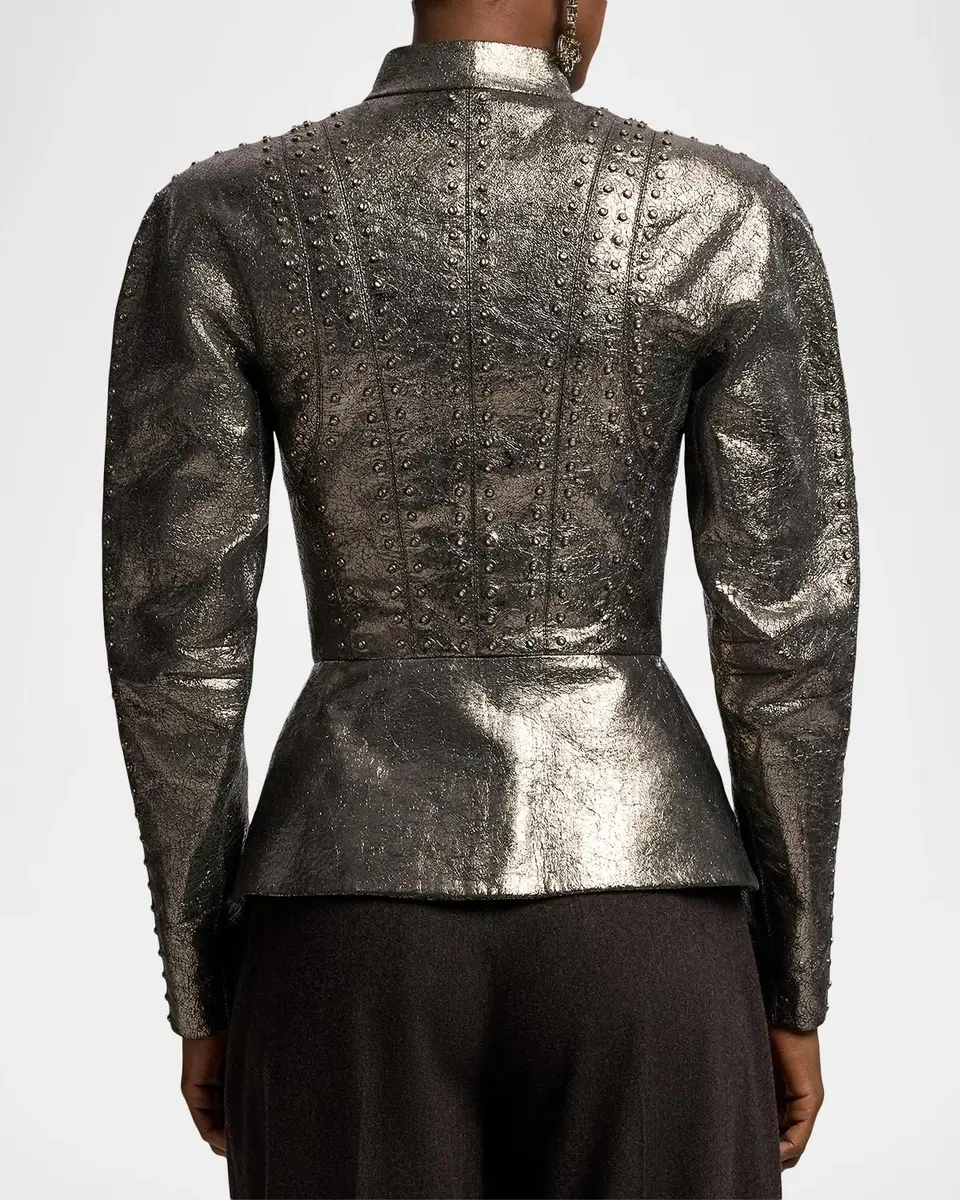 Ralph Lauren Collection Sophia Crackle Goatskin Jacket | Thumbnail 3 Ralph Lauren Collection Sophia Crackle Goatskin Jacket | Thumbnail 3