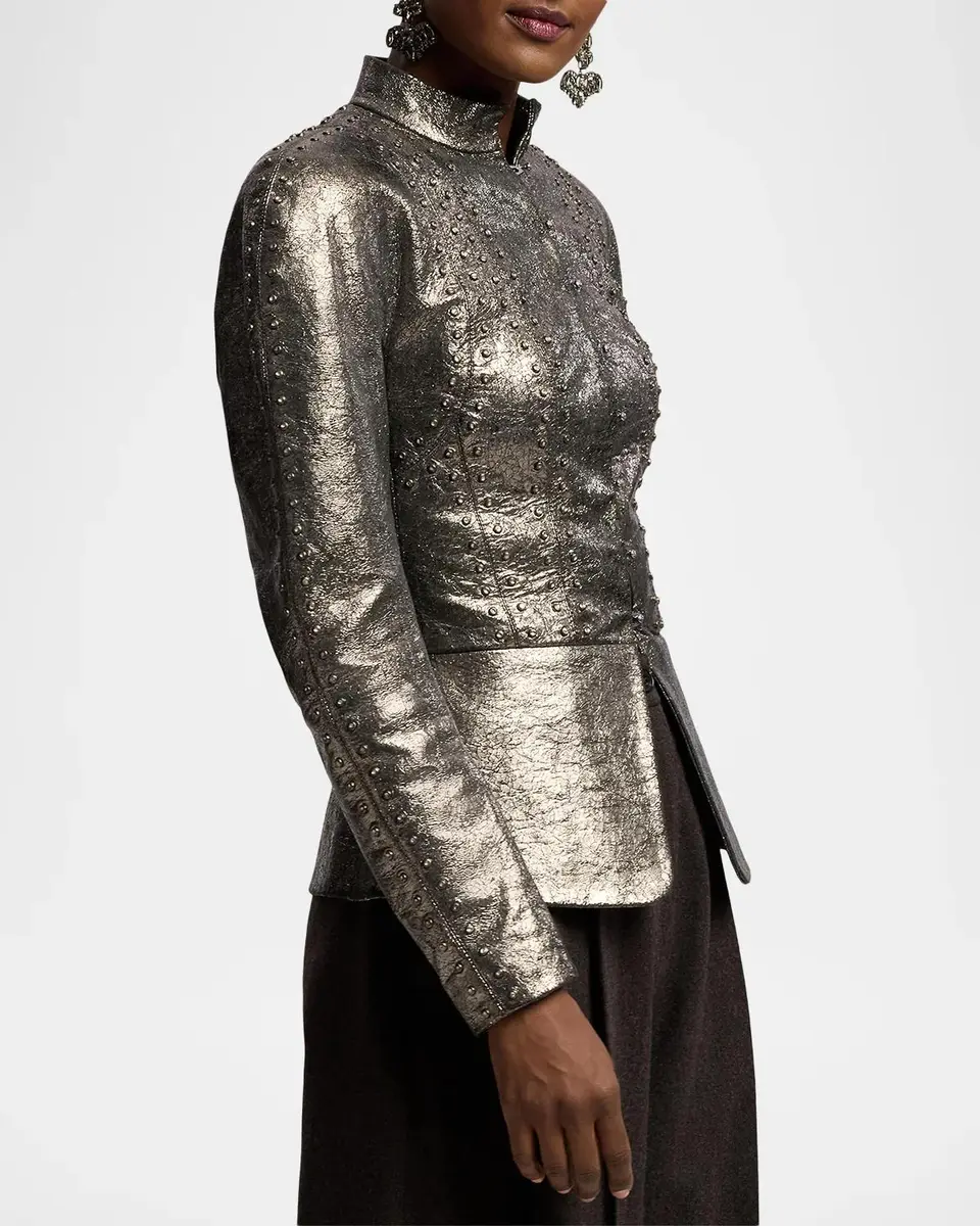 Ralph Lauren Collection Sophia Crackle Goatskin Jacket | Thumbnail 5 Ralph Lauren Collection Sophia Crackle Goatskin Jacket | Thumbnail 5