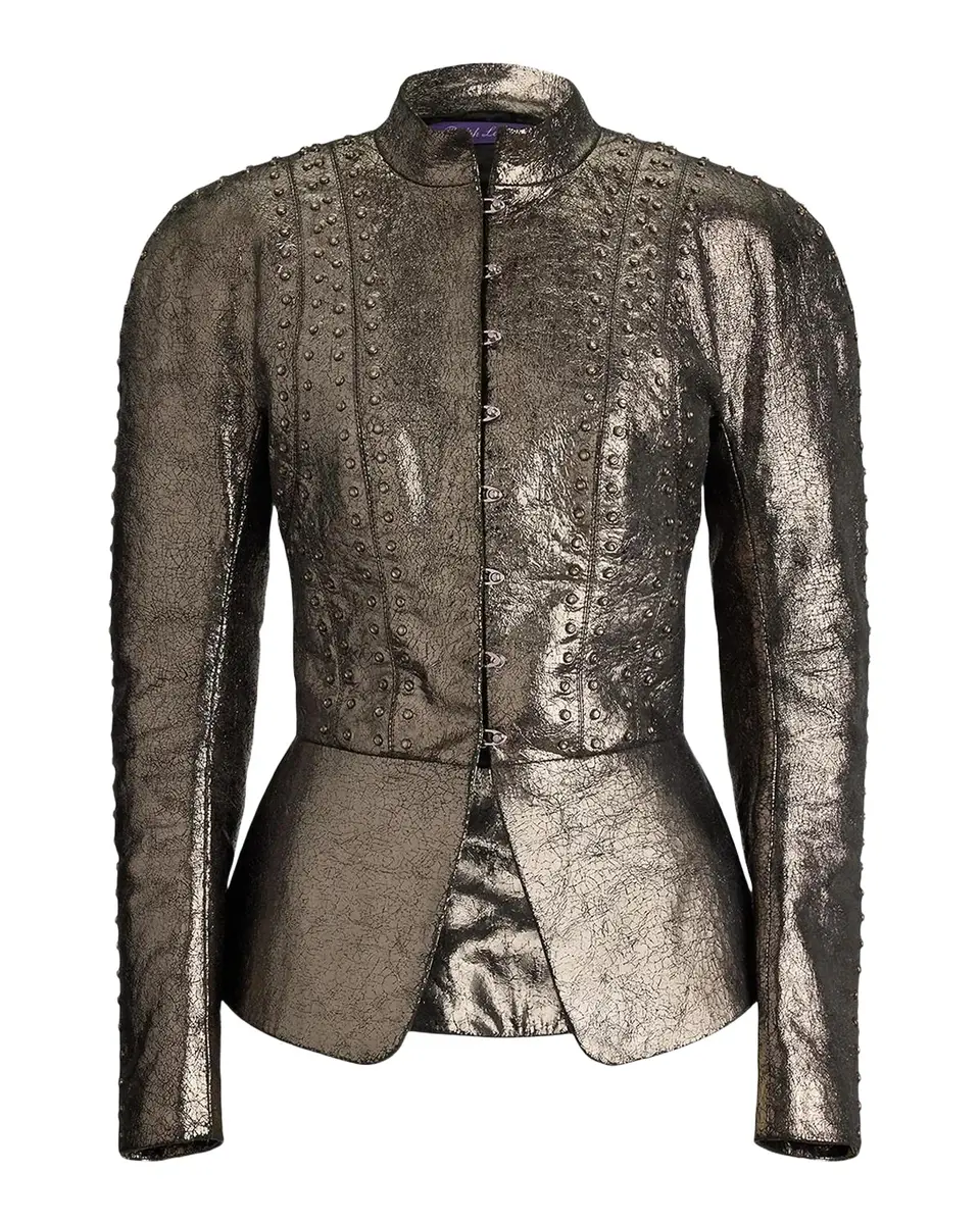 Ralph Lauren Collection Sophia Crackle Goatskin Jacket