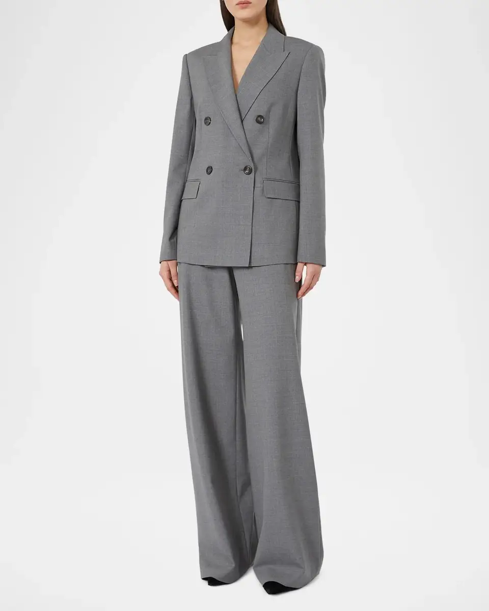 Max Mara Studio Wide-Leg Stretch Wool Trousers | Thumbnail 2 Max Mara Studio Wide-Leg Stretch Wool Trousers | Thumbnail 2