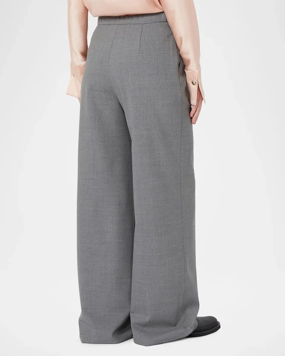 Max Mara Studio Wide-Leg Stretch Wool Trousers | Thumbnail 3 Max Mara Studio Wide-Leg Stretch Wool Trousers | Thumbnail 3