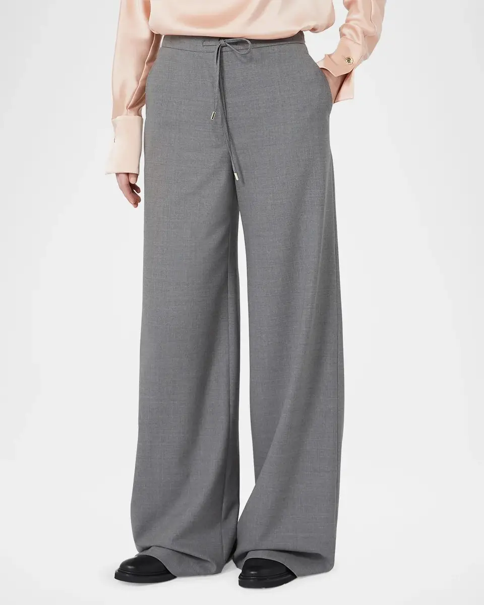 Max Mara Studio Wide-Leg Stretch Wool Trousers | Thumbnail 4 Max Mara Studio Wide-Leg Stretch Wool Trousers | Thumbnail 4