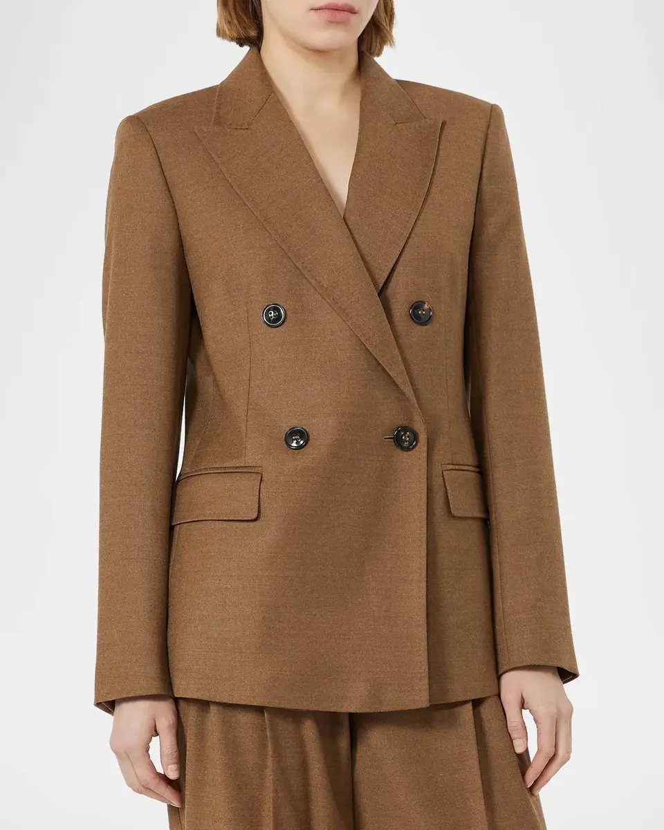 Max Mara Studio Double-Breasted Stretch Wool Jacket | Thumbnail 4 Max Mara Studio Double-Breasted Stretch Wool Jacket | Thumbnail 4