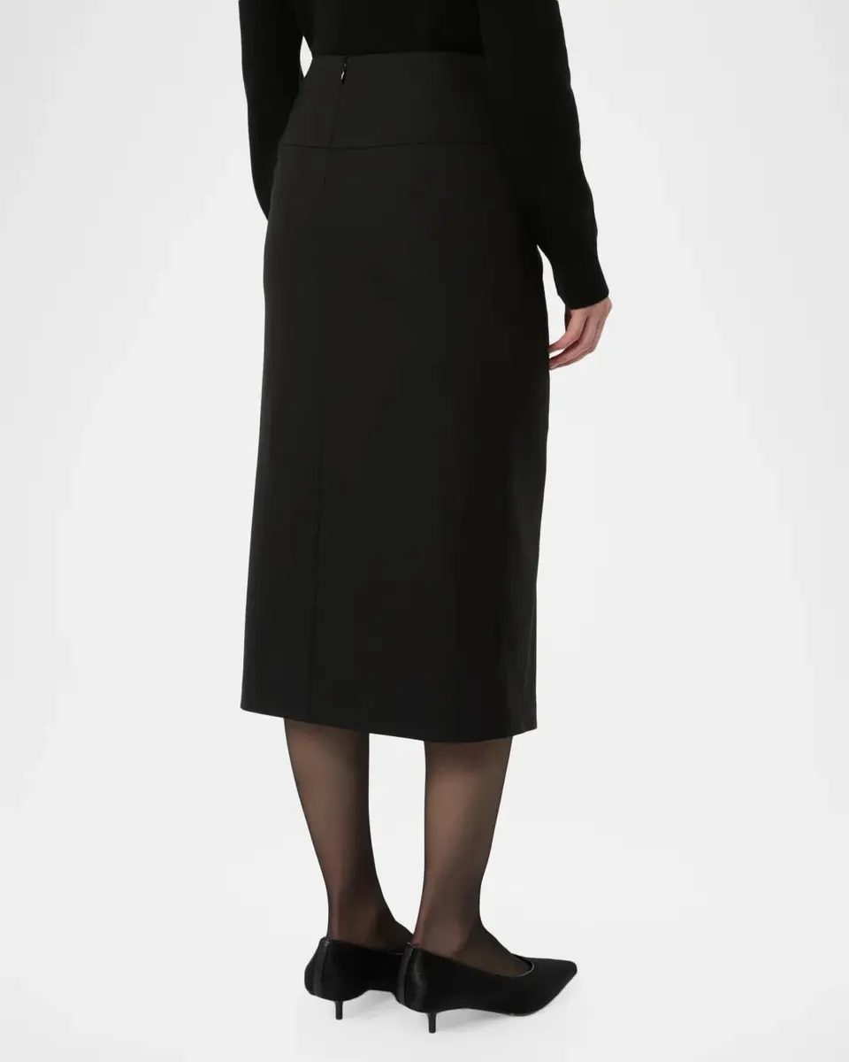 Max Mara Studio Draped Stretch Wool Midi Skirt | Thumbnail 3